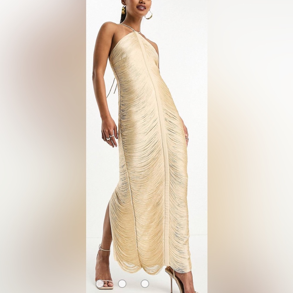 Drape halter maxi dress